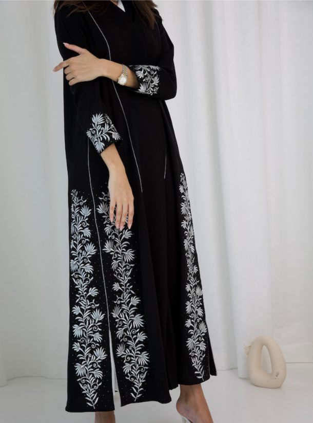 She Abaya Description Crepe Fabric Abaya With Handwork Beads Plain