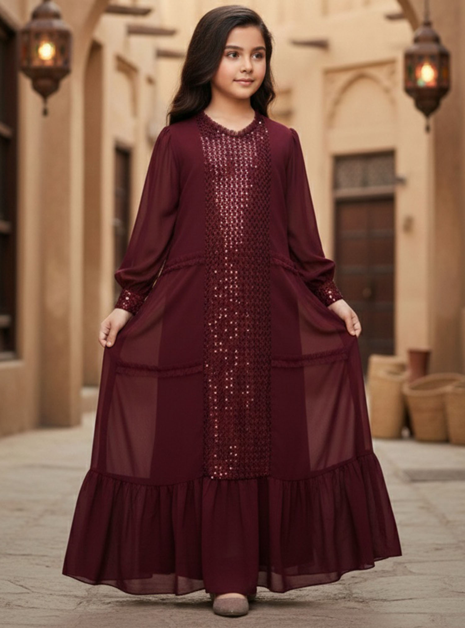 Floryday Dress Green chiffon dress with lace elevates your style quotient  Dresses from Aljameela Collection at Boksha