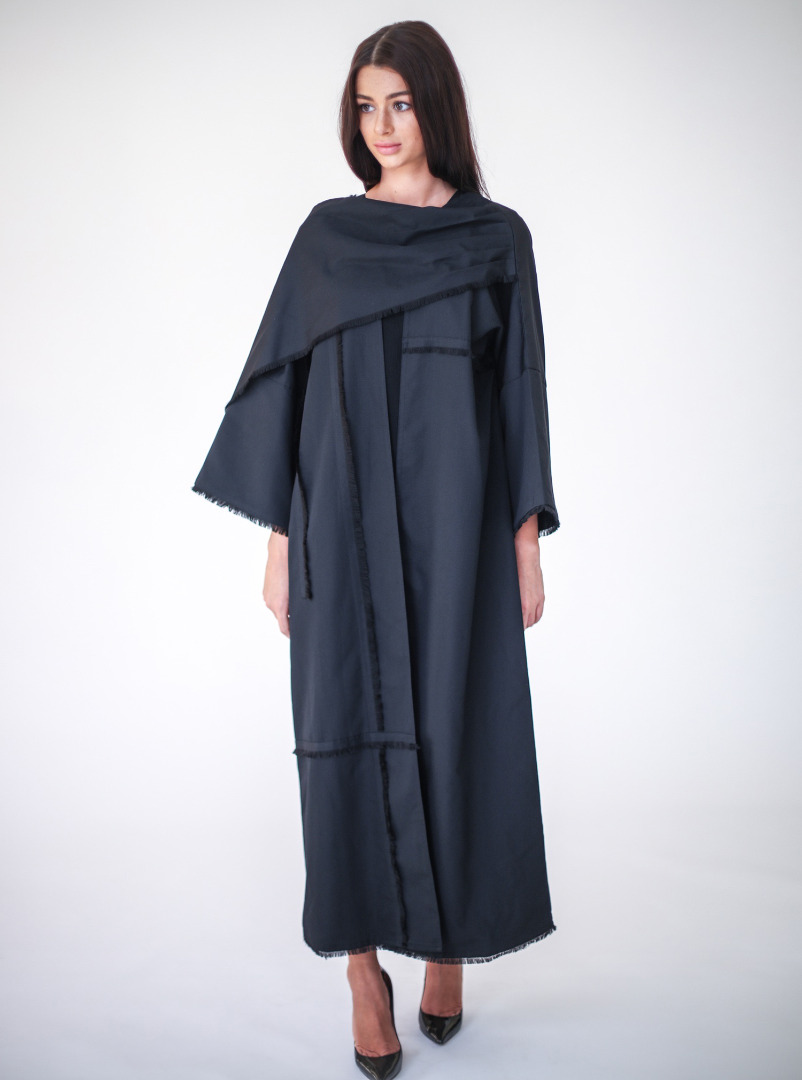 MM105 Wrap styled black cotton abaya is elegant and stylish. Abayas ...