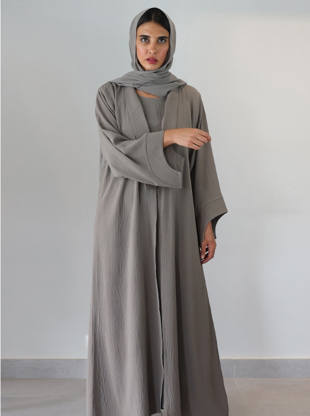 Model no 1051 This gray set includes a classic abaya, a dress and a ...