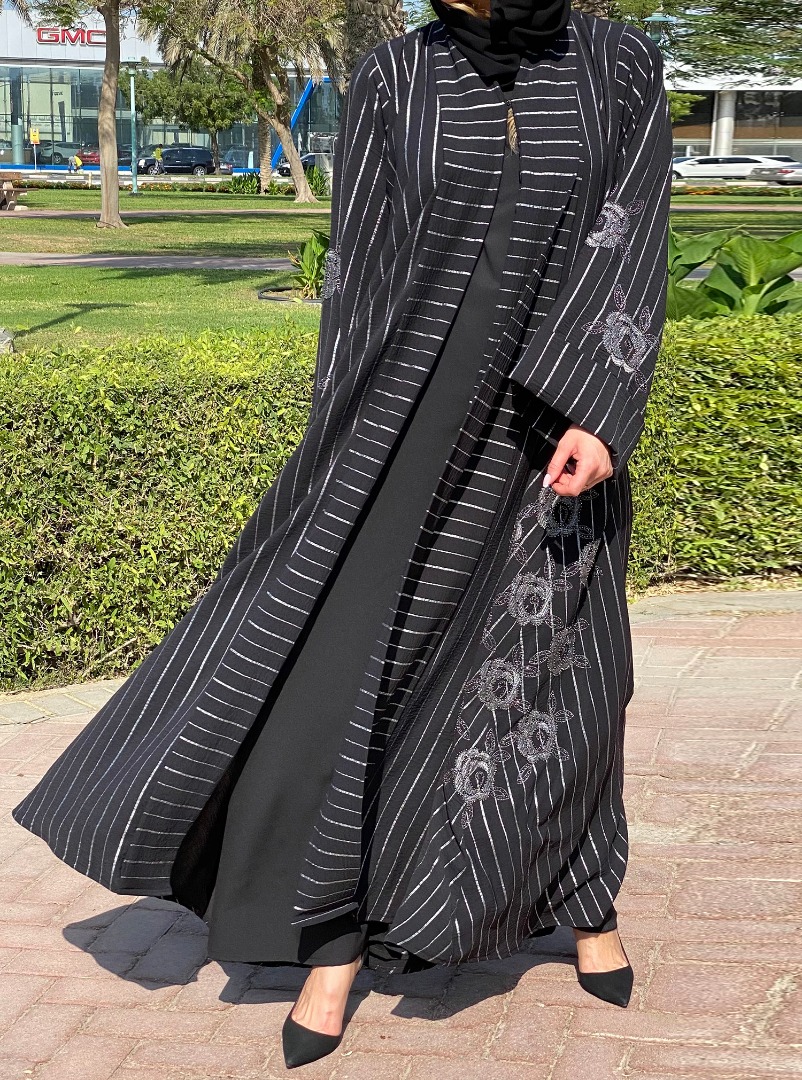 Striped abaya hotsell