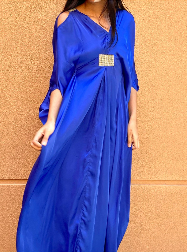 Isabella Kaftan Royal blue lightweight kaftan with dolman sleeves, cut ...
