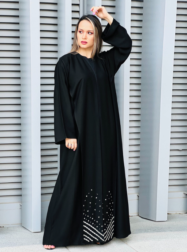 Black Abaya MOiSTREET Embroidered Korean Nada Black Abaya Abayas from ...