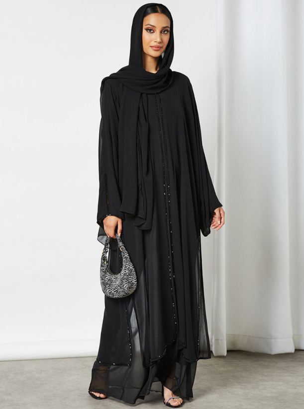 MASHA ABAYA Beautifully cut and hand-crafted, this is a Nukhbaa's ...