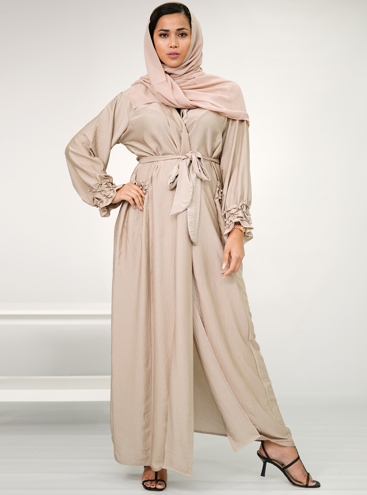 kimono beige abaya