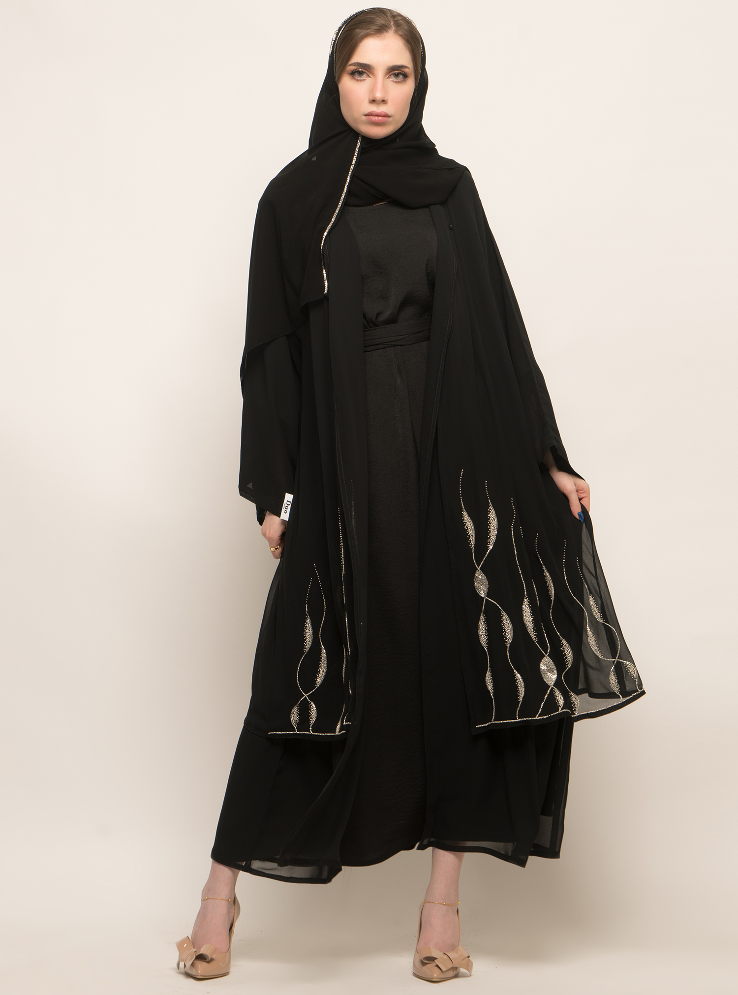 Black Abaya Dubble shifon abaya Abayas from Duo Fashion at Boksha