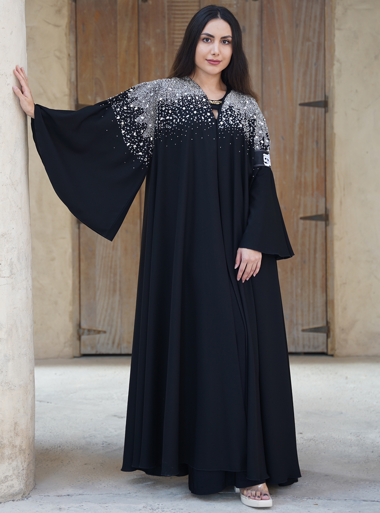 Wedding abaya elegant back abaya, perfect for any big celebration, with ...