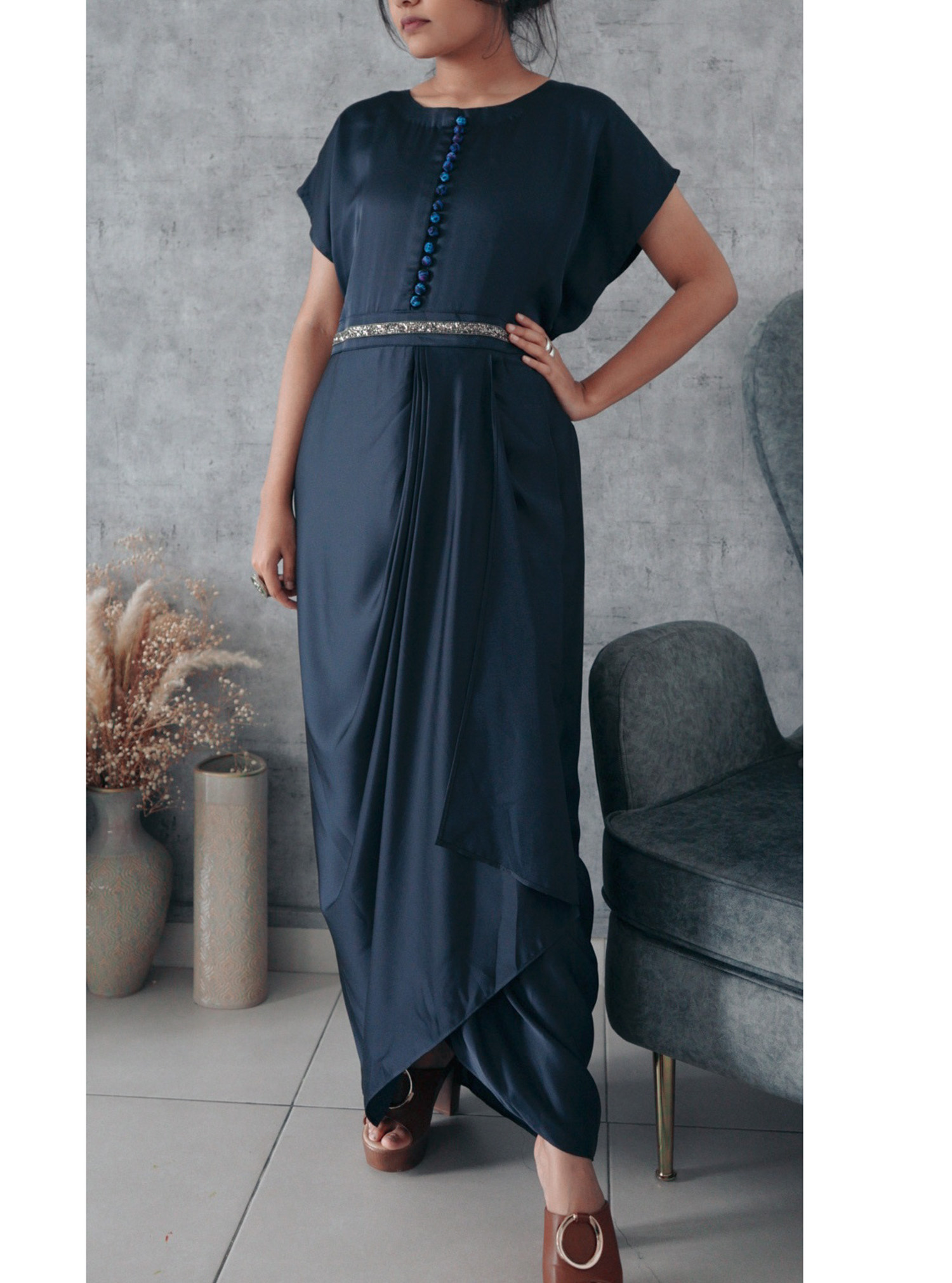 Moroccan set Moroccan print in blue set of 2 piece Kaftans from Ecstacy