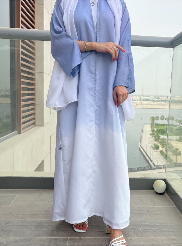 Linen Abaya Ombre linen abaya with headscarf. Abayas from by shaima at ...