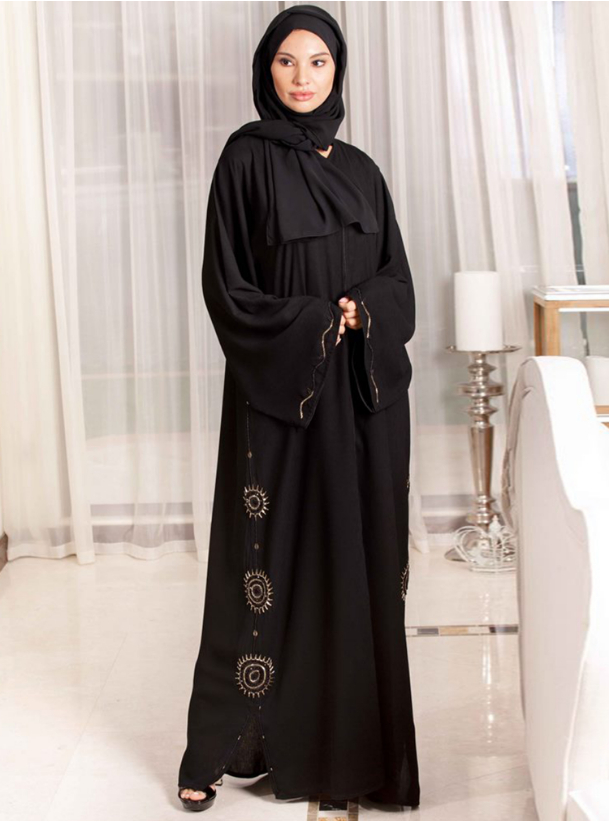 AJ1687A Abaya Black premium nida abaya with embellishment. Comes with ...