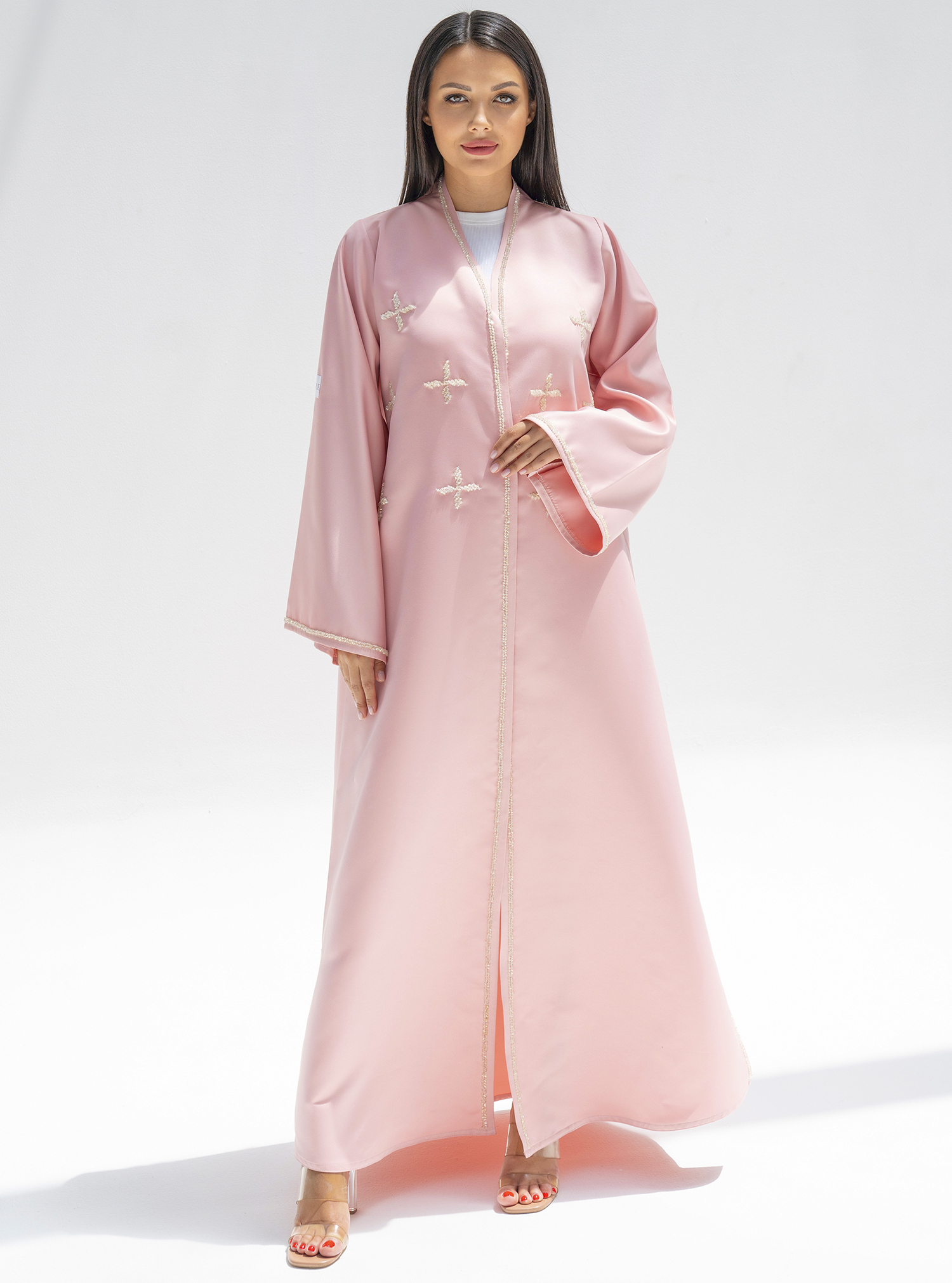 Faye: Pink The Faye abaya is made of high quality satin fabric, with ...