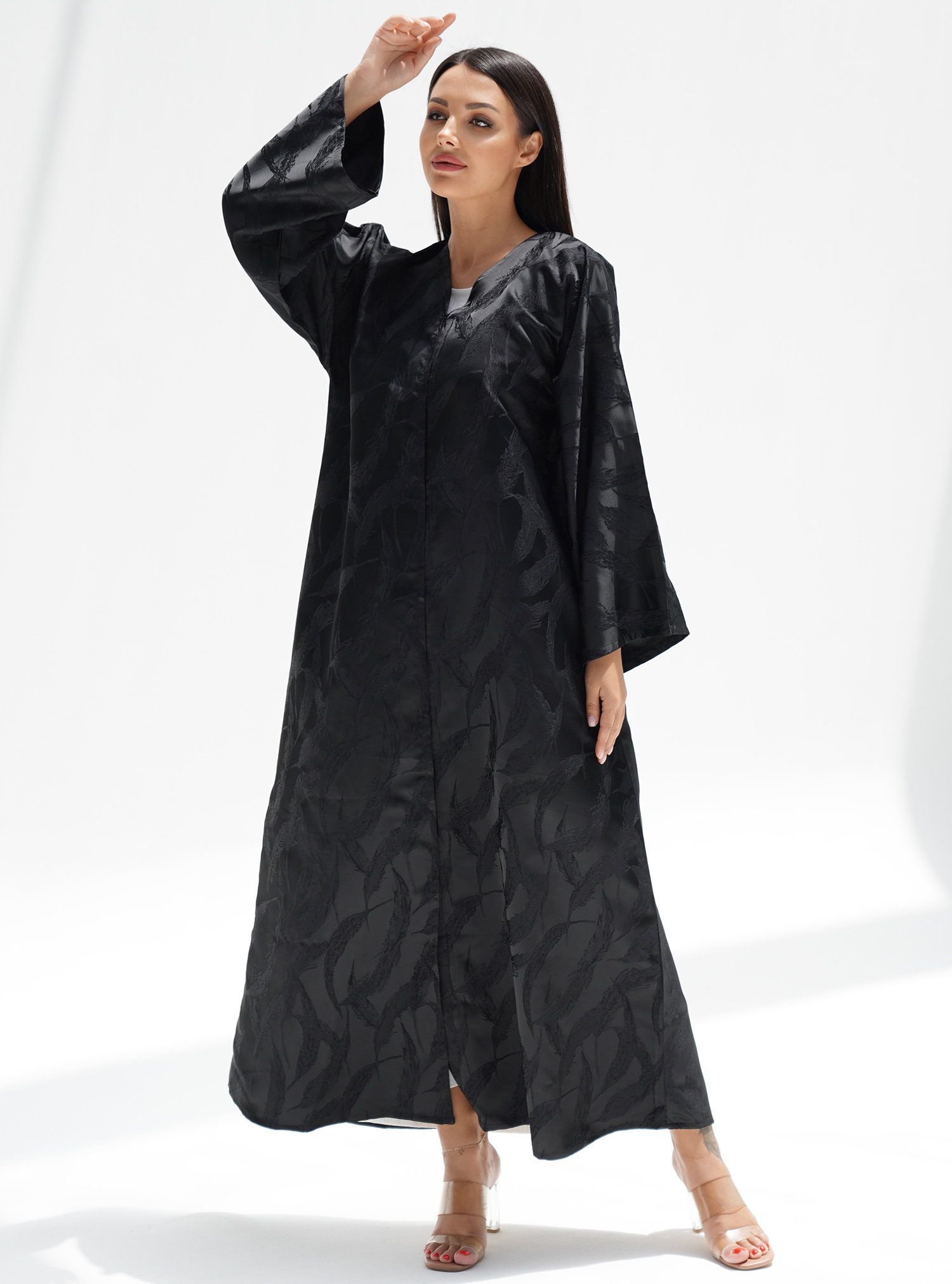 Leaf abaya Black leaf pattern self-printed abaya. Abayas from ALIA ...