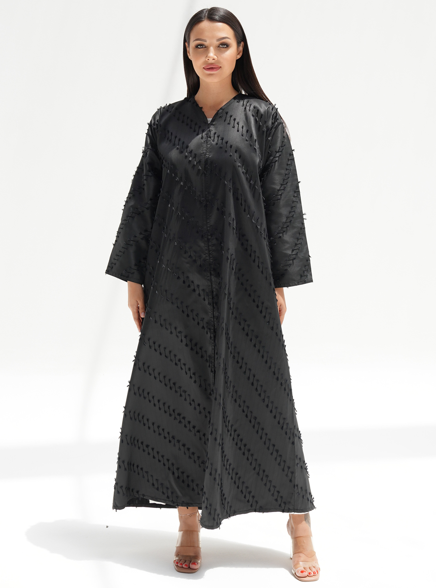 Textured abaya Black textured abaya with distressed look. Abayas from ...