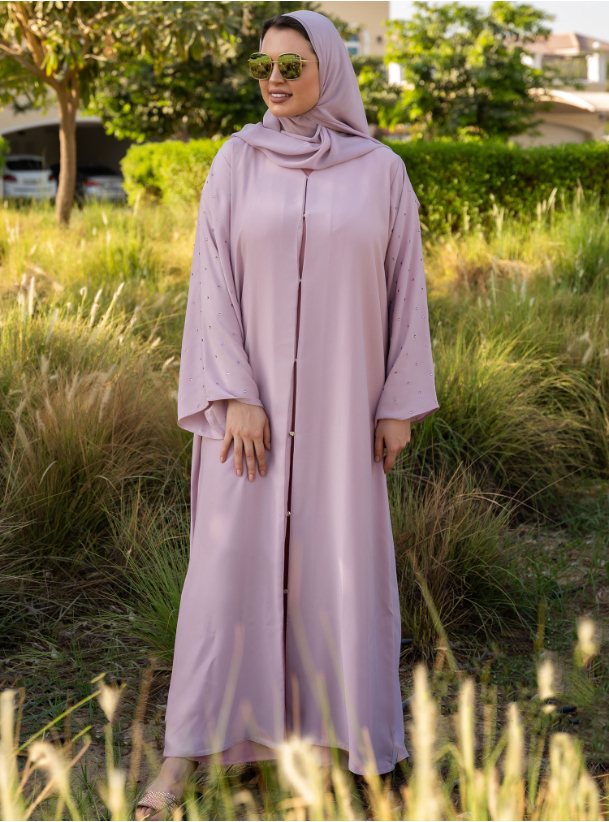 Pinky pink abay Pinky abaya with swarovki stones on sleeves Abayas from ...