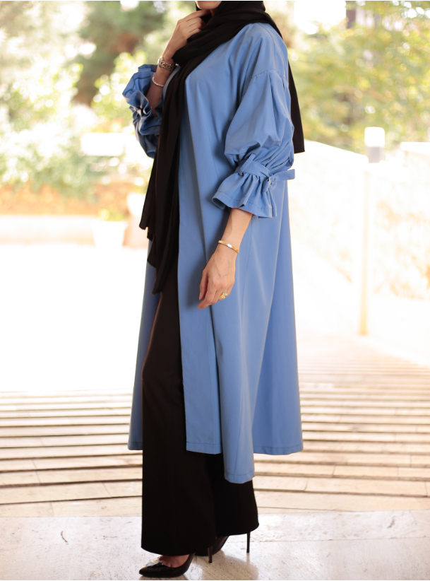 Travel Abaya Pastel blue travel abaya made of lightweight material