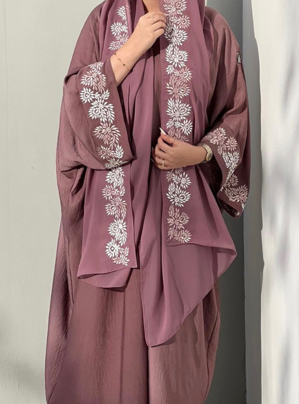 Dark Beige Dark beige washed silk abaya Abayas from Leil Abayas at Boksha