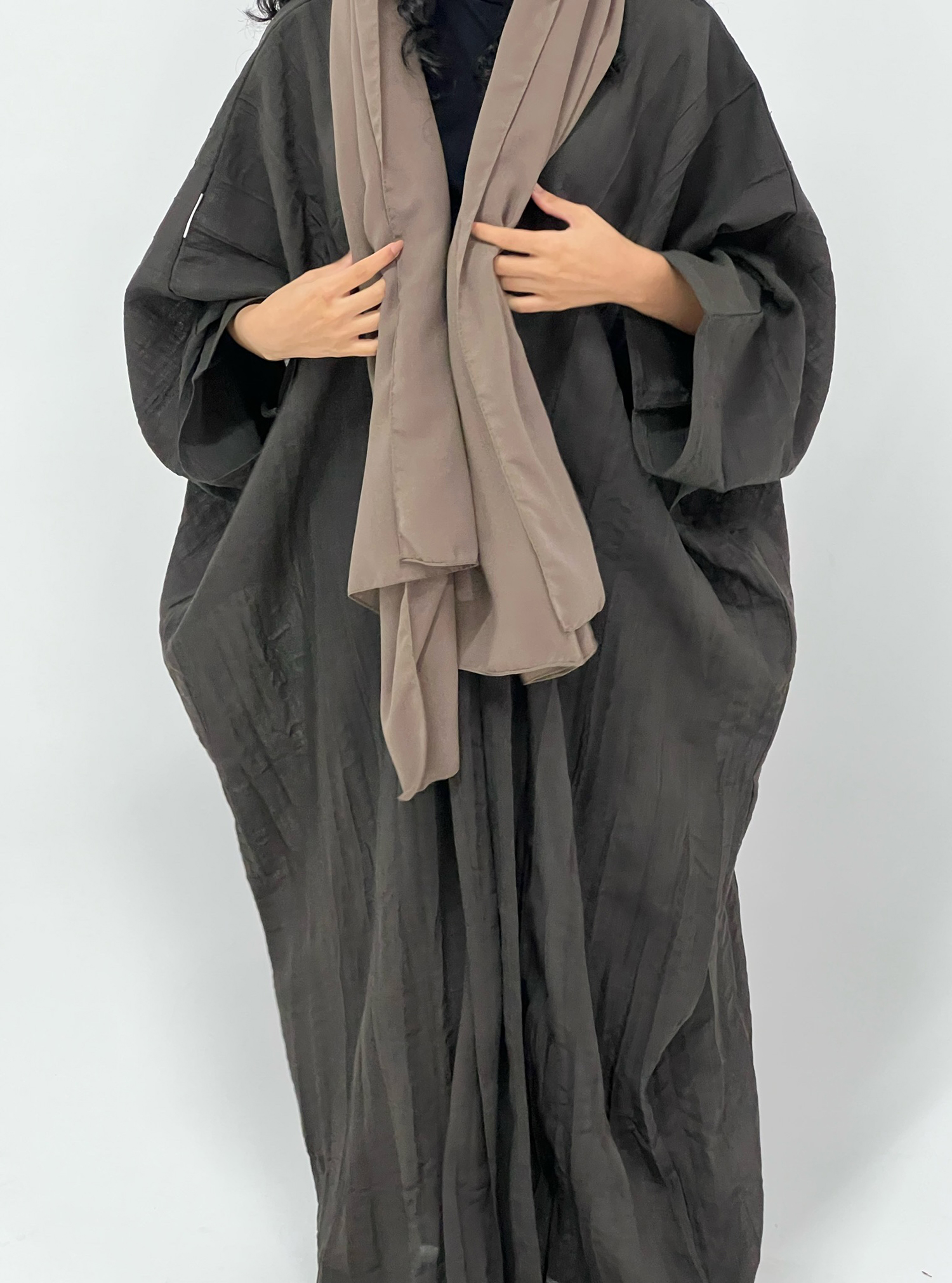 BROWN - 008 Brown oversized butterfly cut abaya Abayas from Luna Line ...