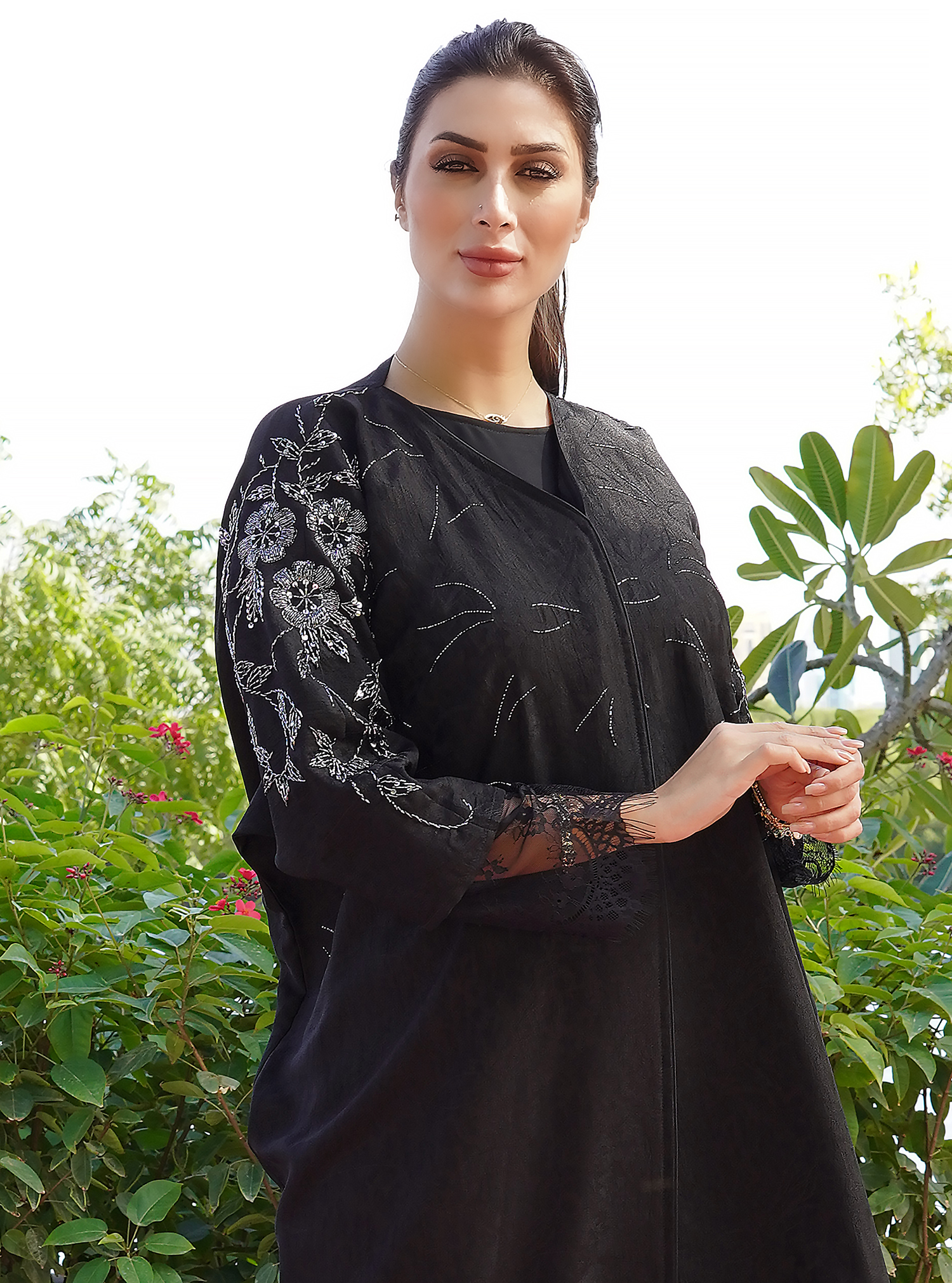 A-30 Abaya Bahraini bisht style abaya adorned with embellishments ...