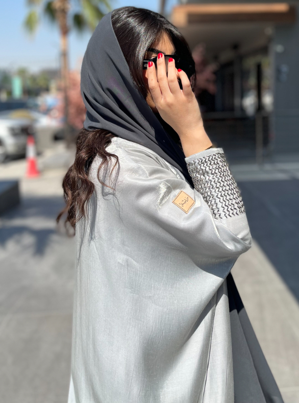 Baby Blue Crystalized Design Abaya main image 0