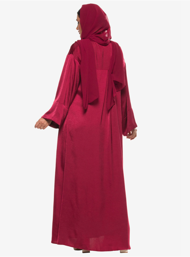 Open Maroon The Oversized Open Abaya offers nothing but an elevated ...