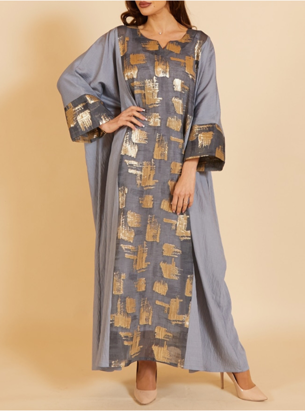 Golden Kaftan P5M13- Crepe and organza kaftan.Length 53 inches Kaftans ...