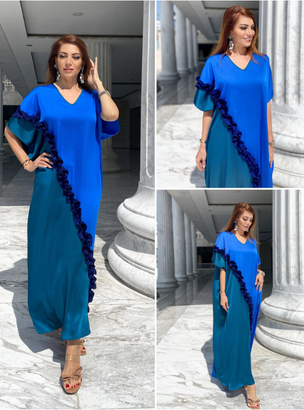 Two tone kaftan Two tone flowy kaftan crafted from soft crepe satin material Kaftans from Gunay