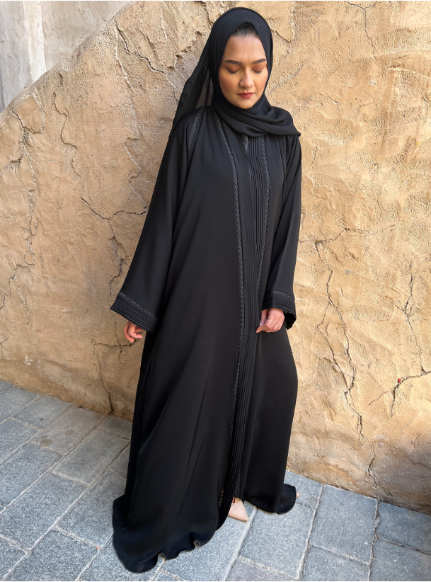 Everyday Abaya Black abaya with lace detail. Comes with a headscarf ...