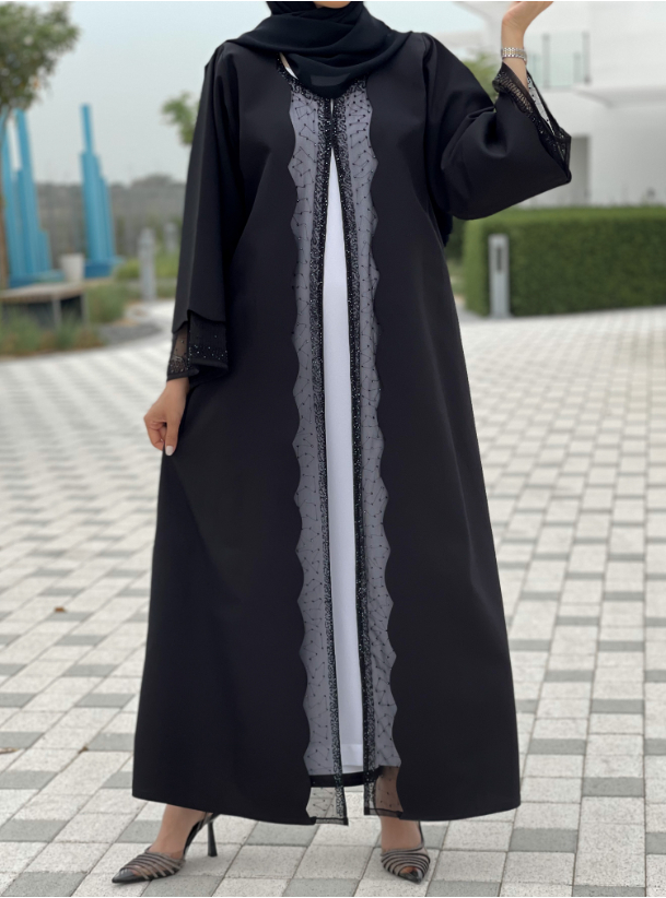Embroidered Sleeves Abaya Dress Turkey Muslim Fashion Islam