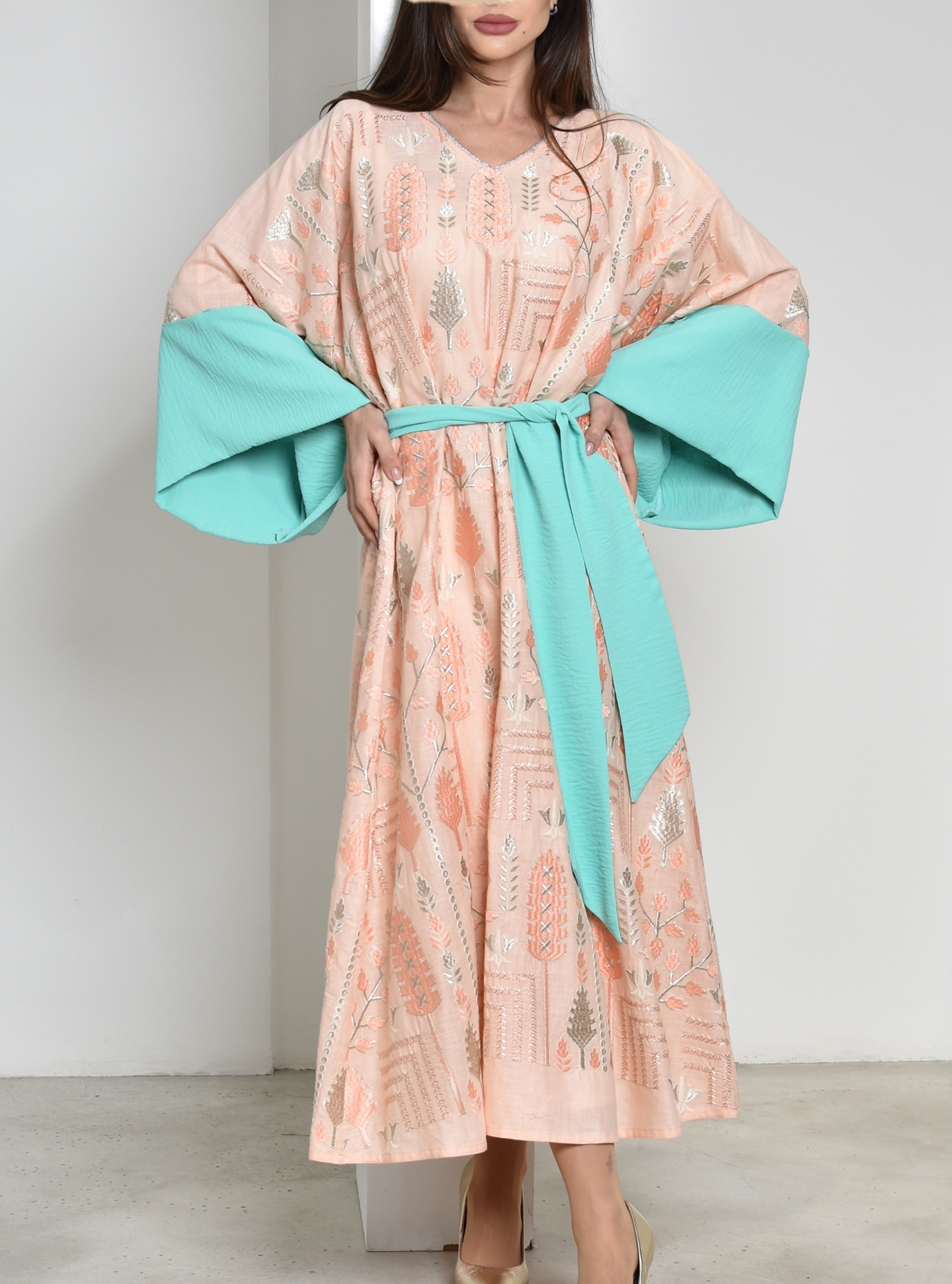 Linen Kaftan Linen embroidered kaftan. Length 53 inches Kaftans from