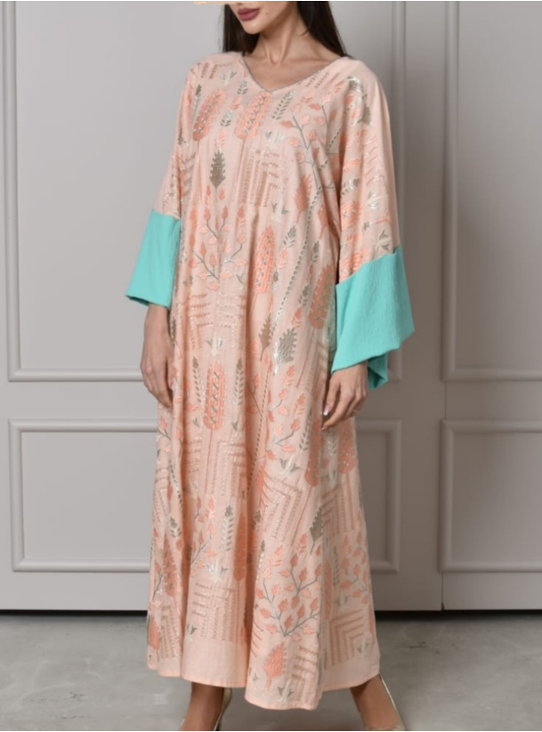 Linen Kaftan Linen embroidered kaftan. Length 53 inches Kaftans from Phases Boutique at Boksha