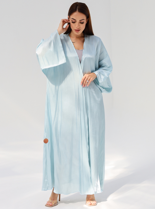 Baby blue abaya Elegant baby blue chiffon abaya with a matching