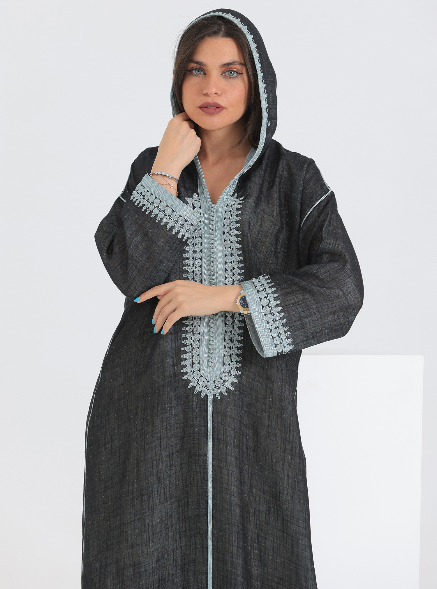 RC23-010 Modern Moroccan Jellaba Kaftans from AlJoud Designs at Boksha