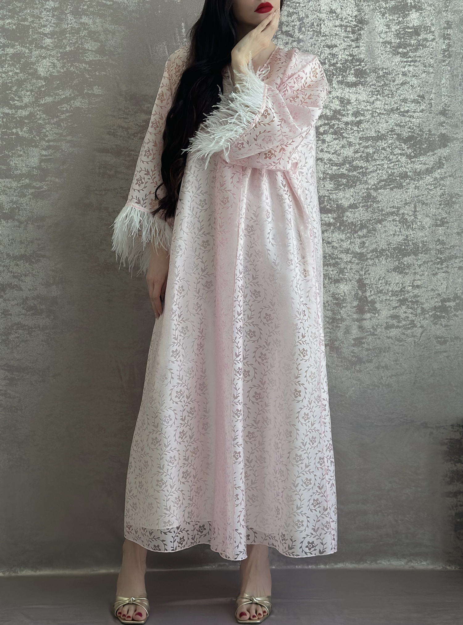 Premium organza kaftan for cocktail evenings and luxury gatherings