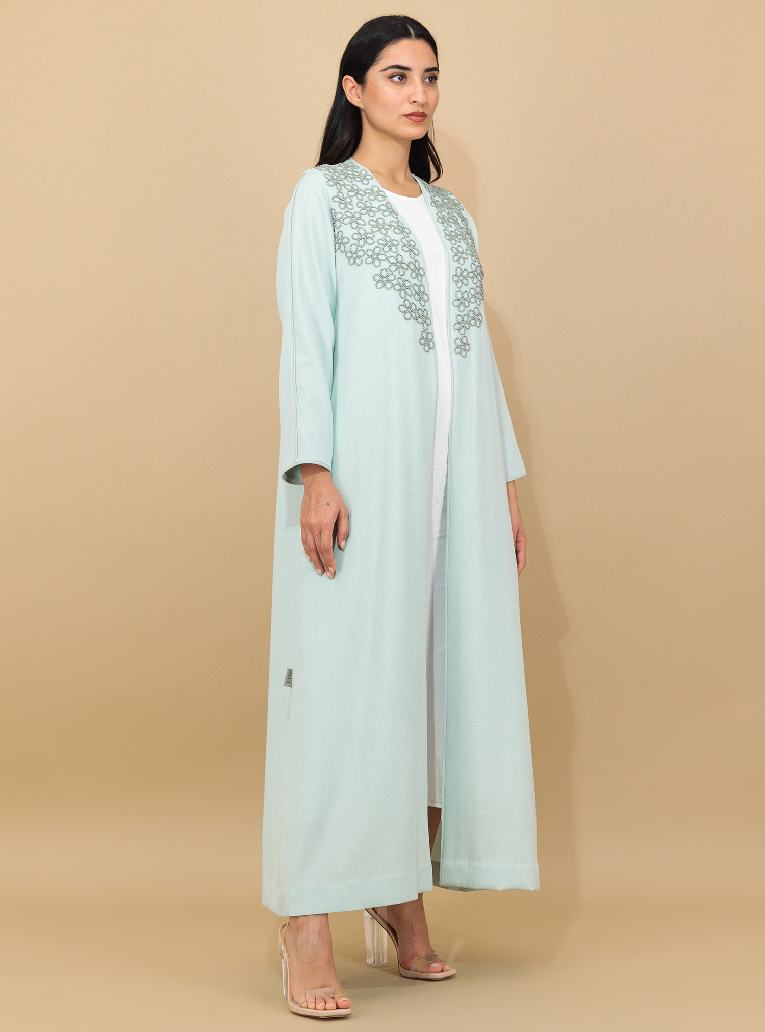 Elegant Open Abaya - Blue main image 1