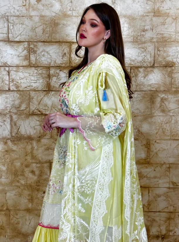 Cotton Kaftan kaftan with cotton organza cape Kaftans from Ahla
