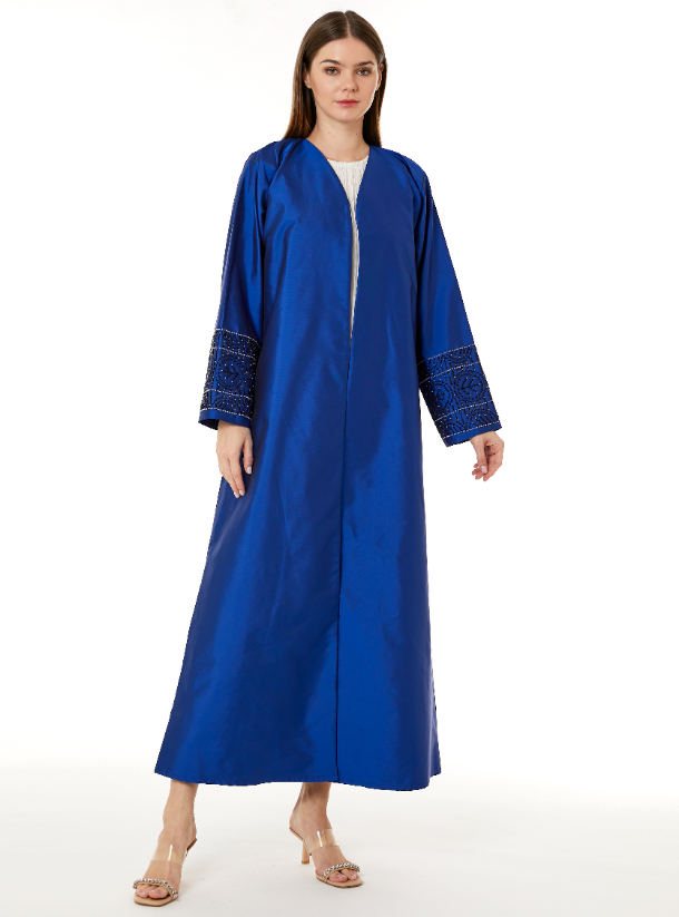 Blue Abaya Royal Blue Abaya made from Victoria Satin fabric with Hand ...