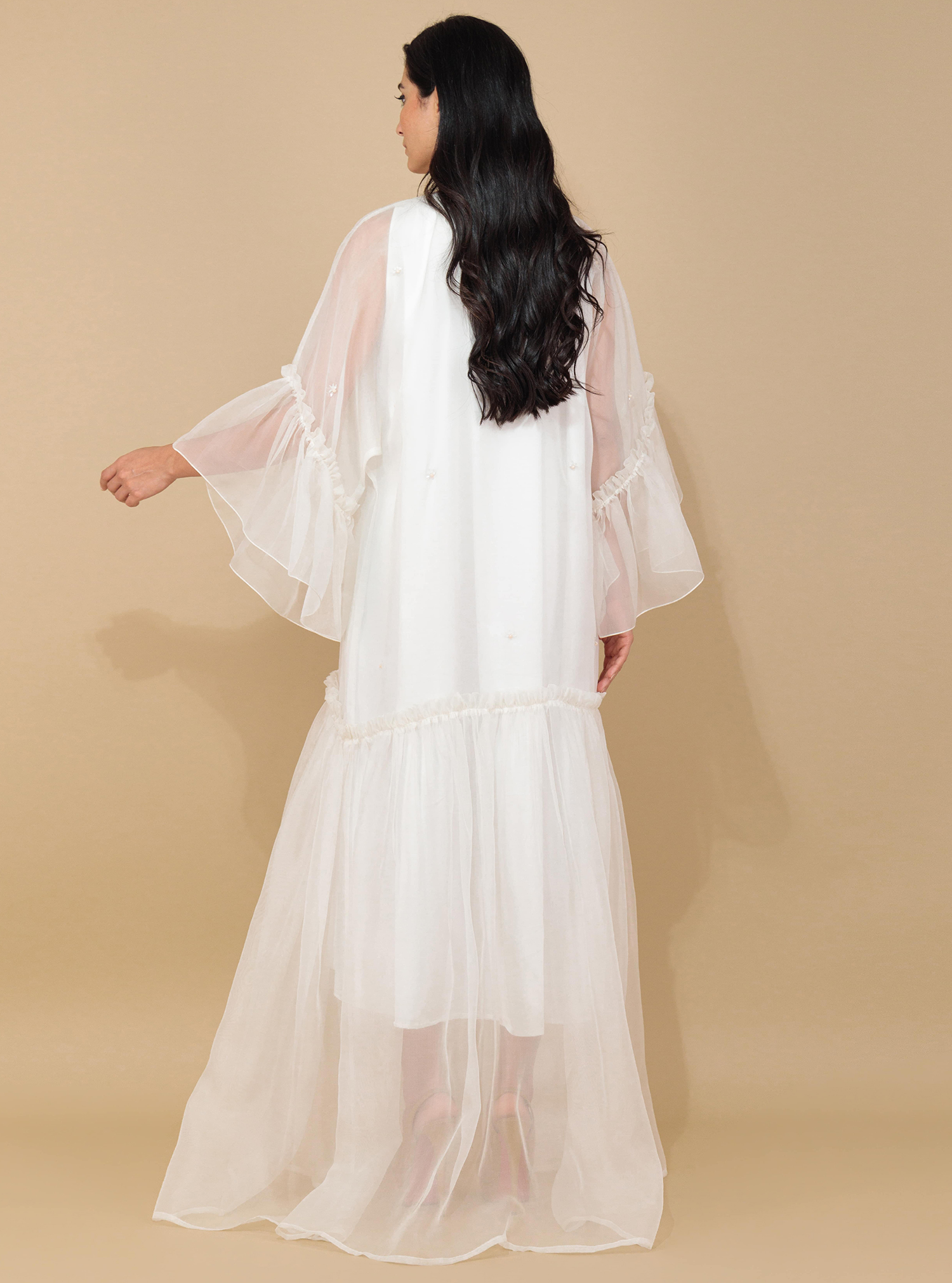 White Embroidered Abaya main image 1