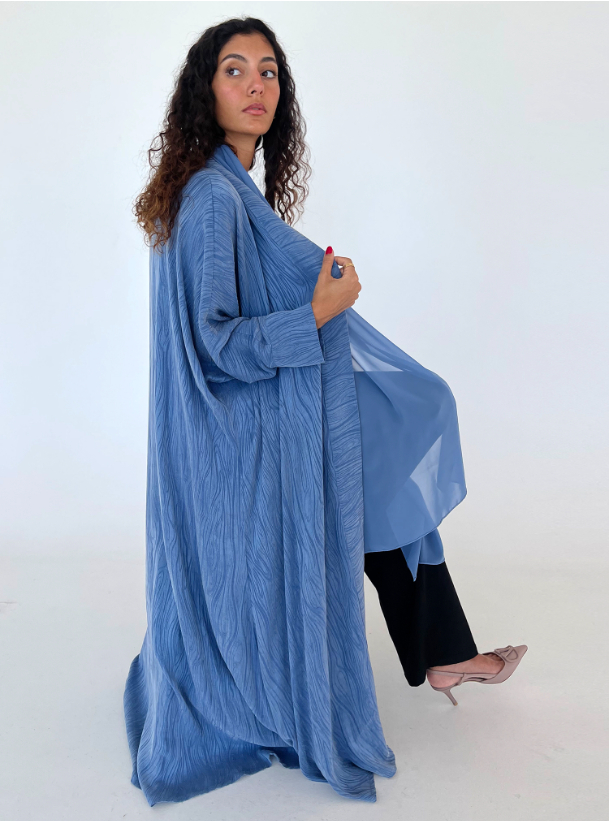 Sky blue abaya Sky blue washed silk abaya Abayas from Threads fashion ...