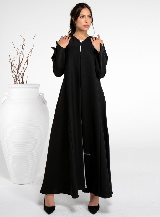 K957-BL Sada Abaya With Stylised Pattern Sleeve Abayas from K Mansoori ...