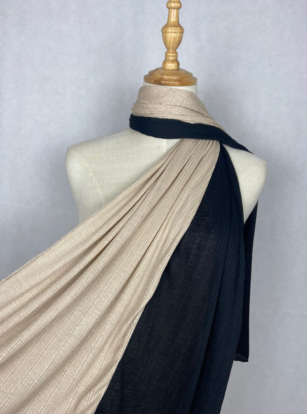 Shades Two Colours Double Stretch cotton jersey Scarf Headscarf from