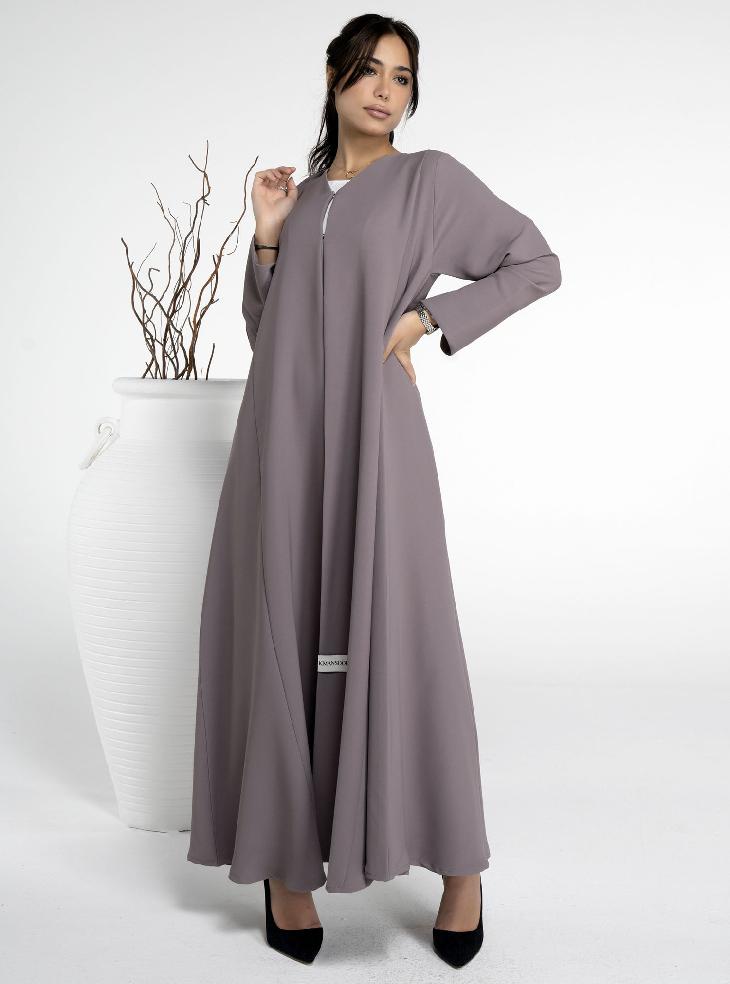 K956-BR Sada Abaya In Curve Design Cut Sleeve Abayas from K Mansoori at ...