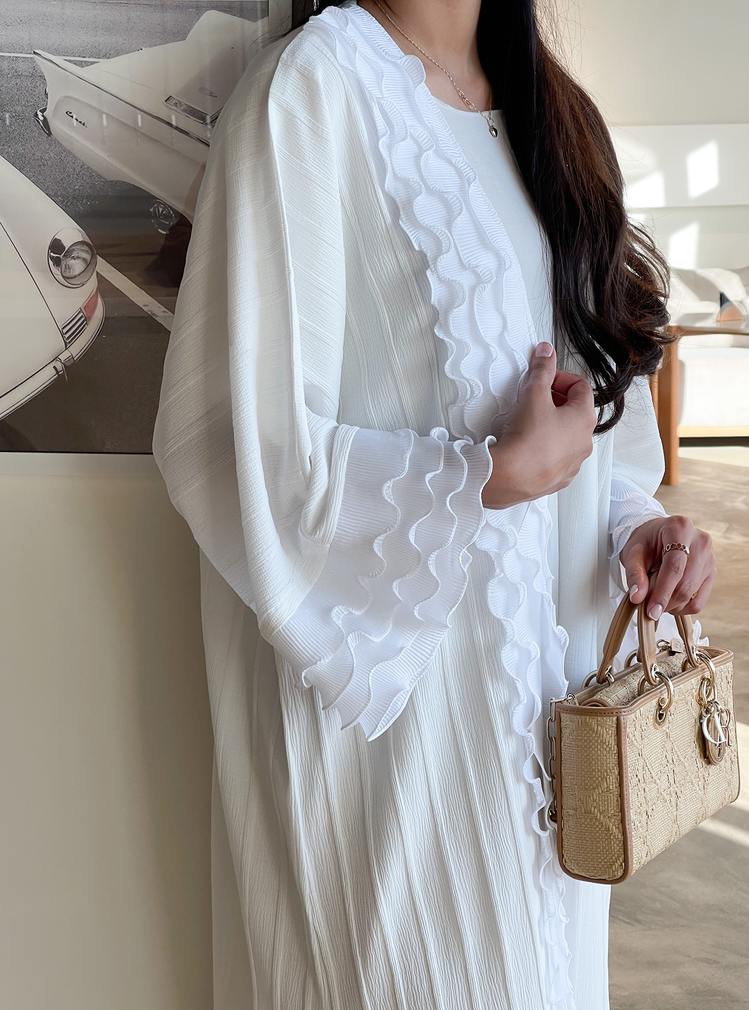 White Embroidered Abaya