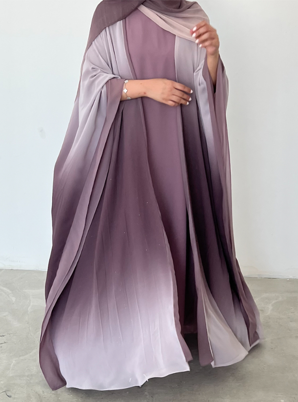 Glitter Set Ombré Glitter Abaya set with inner dress Abayas from Dar ...