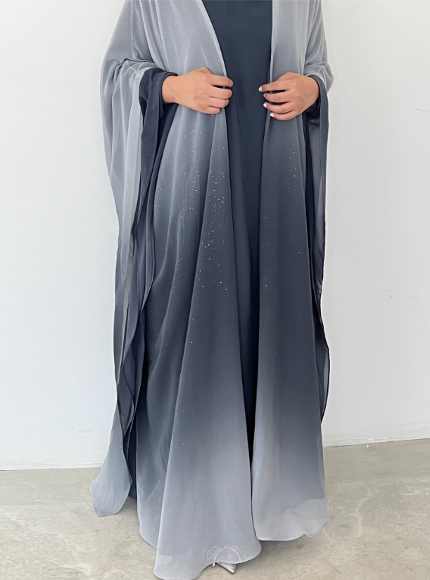 Glitter Set Ombré Glitter Abaya set with inner dress Abayas from Dar ...