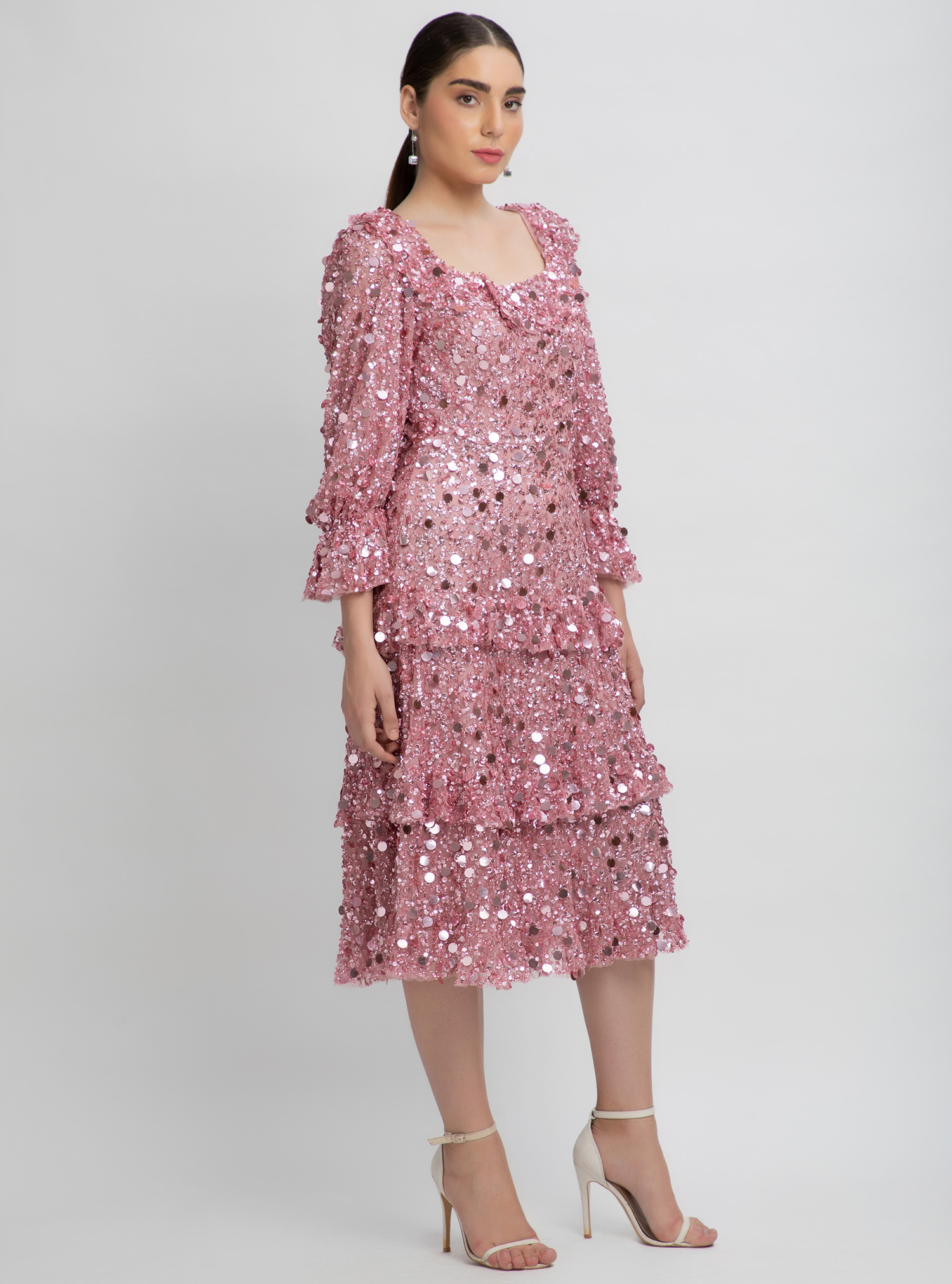 Adara Dress Adara Long Sleeve Frill Dress – Mauve Dresses from ...