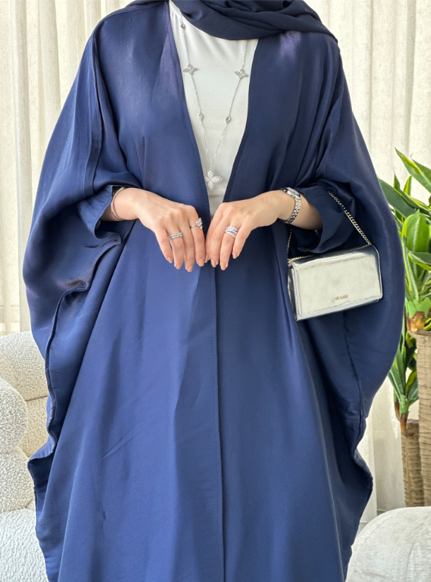 Dark blue abaya Bisht abaya with organza fabric daily wear Abayas from ...