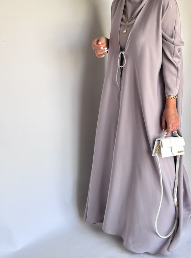 Daily Abaya Set Daily Grayish-Purple Light Weight Flowy Abaya and ...