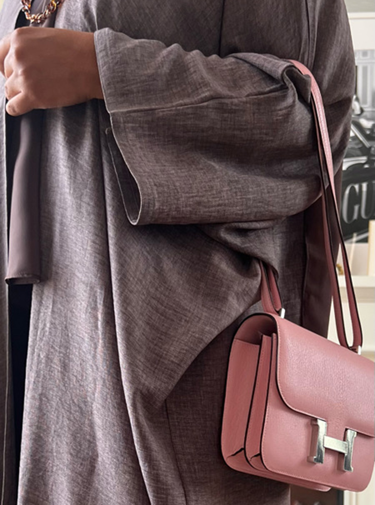 Sand Abaya This Sand Abaya is made of soft crepe material that is