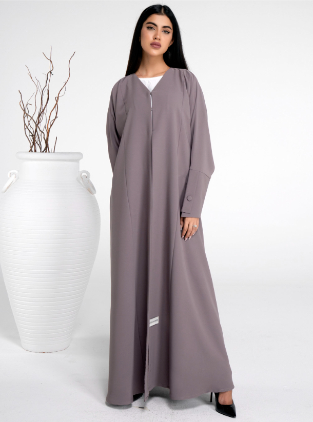 K957-BR Sada Abaya With Stylised Pattern Sleeve Abayas from K Mansoori ...