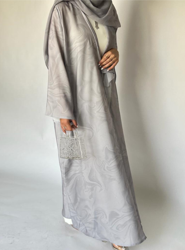 Marble Abaya Gray Marble Pattern Abaya (Slightly Over Sized Straight ...